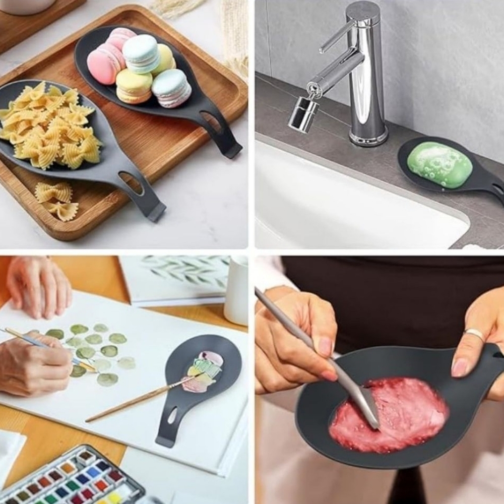 👣4/$20. Heat-Resistant Silicone Spoon Shaped Pads and/or Fruit Plates. 5 Pcs. - Picture 7 of 10